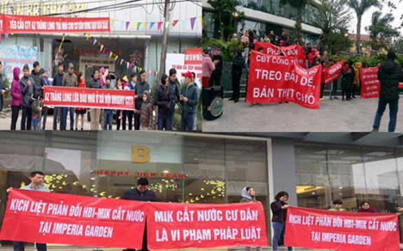 Treo băng rôn biểu ngữ để phản đối là đúng hay sai?