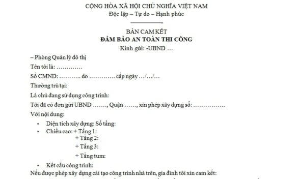 8 bản cam kết an toàn thi công xây dựng mới nhất