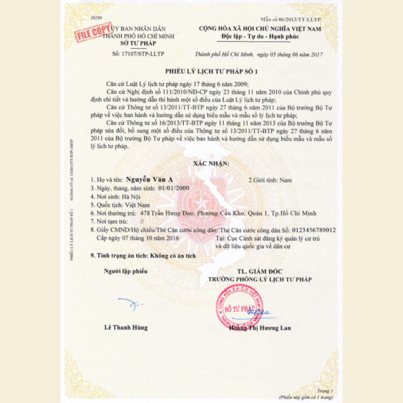 Làm lý lịch tư pháp có cần hộ khẩu không?