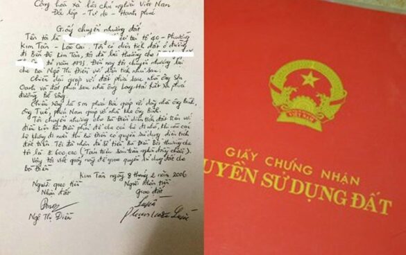 Mẫu giấy chuyển nhượng đất cho con chính xác đầy đủ năm 2022