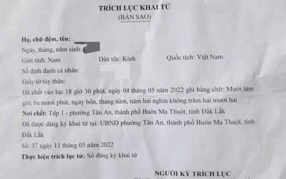 Trích lục Khai tử hiện nay được quy định như thế nào?