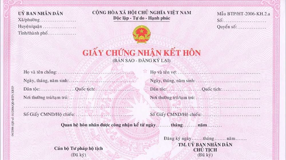 Thủ tục cấp lại đăng ký kết hôn thế nào?